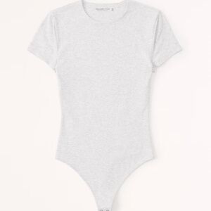 Short-Sleeve Cotton-Blend Seamless Fabric Crew Bodysuit